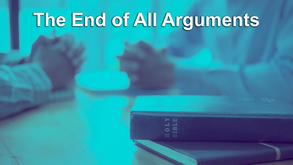 Image of two man and a bible - the end of all arguments