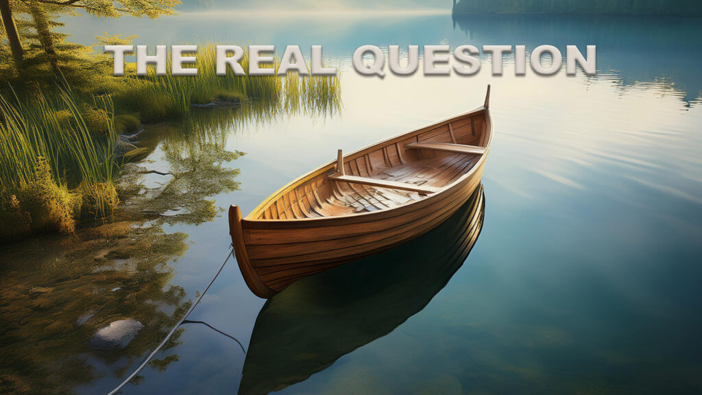 Picture of empty boat on a lake